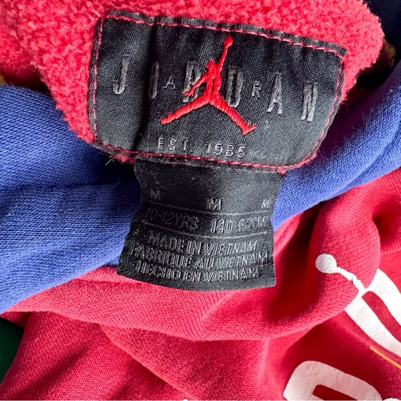 Retro Air Jordan Primary Colorblock Pullover Hoodie Sweatshirt - Picture 5 of 8